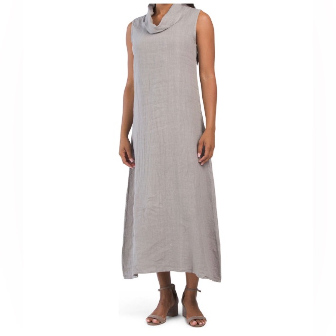 Francesca Bettini Fango Cowl Neck Midi Dress Gray. Made In Italy Nwt